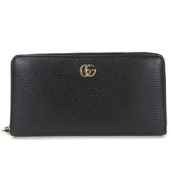 Gucci round long wallet zippy 456117 GG Marmont black leather ladies GUCCI Zip Around Wallet Leather Gold