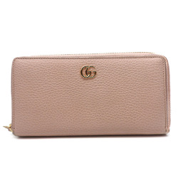 Gucci round zip long wallet 456117 pink leather ladies GG Marmont GUCCI Zip Around Wallet Leather Pink Gold