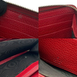 GUCCI Zip Around Long Wallet Leather red