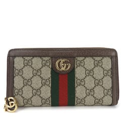 Gucci Round Long Wallet 523154 Offdia GG Marmont Sherry Supreme Brown Beige PVC Leather Accessories Ladies GUCCI Zip Around