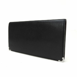 Cartier bi-fold long wallet cabochon line leather black accessories men's women's