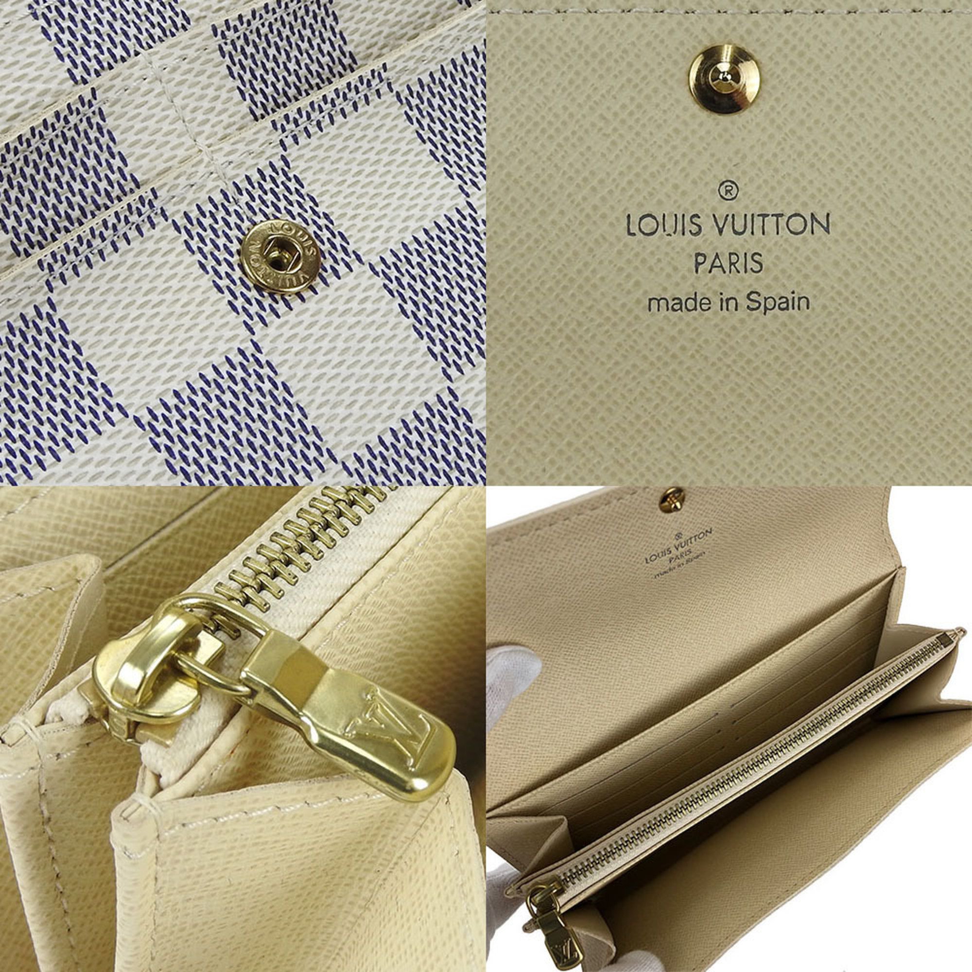 LOUIS VUITTON N61735 Portefeuille Sala Damier Azur Bifold Long Wallet Women's LV long wallet damier pvc