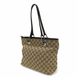 Gucci tote bag 139552 GG canvas leather beige dark brown ladies GUCCI Leather