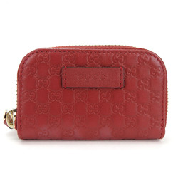 Gucci coin case round micro Guccisima 449896 red leather accessory unisex ladies men GUCCI wallet