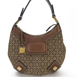 LOEWE Anagram One Shoulder Bag Canvas Leather Beige Brown Bronze shoulder bag brown beige