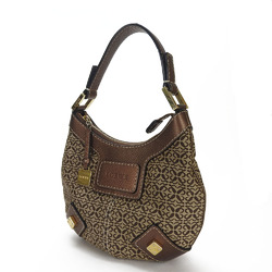 LOEWE Anagram One Shoulder Bag Canvas Leather Beige Brown Bronze shoulder bag brown beige