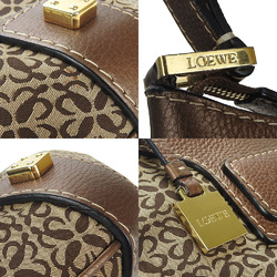 LOEWE Anagram One Shoulder Bag Canvas Leather Beige Brown Bronze shoulder bag brown beige