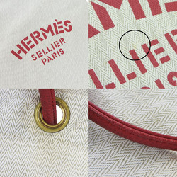 Hermes Aline GM Shoulder Bag Red Natural Leather Canvas Women's Tote HERMES shoulder bag aline gm canvas leather