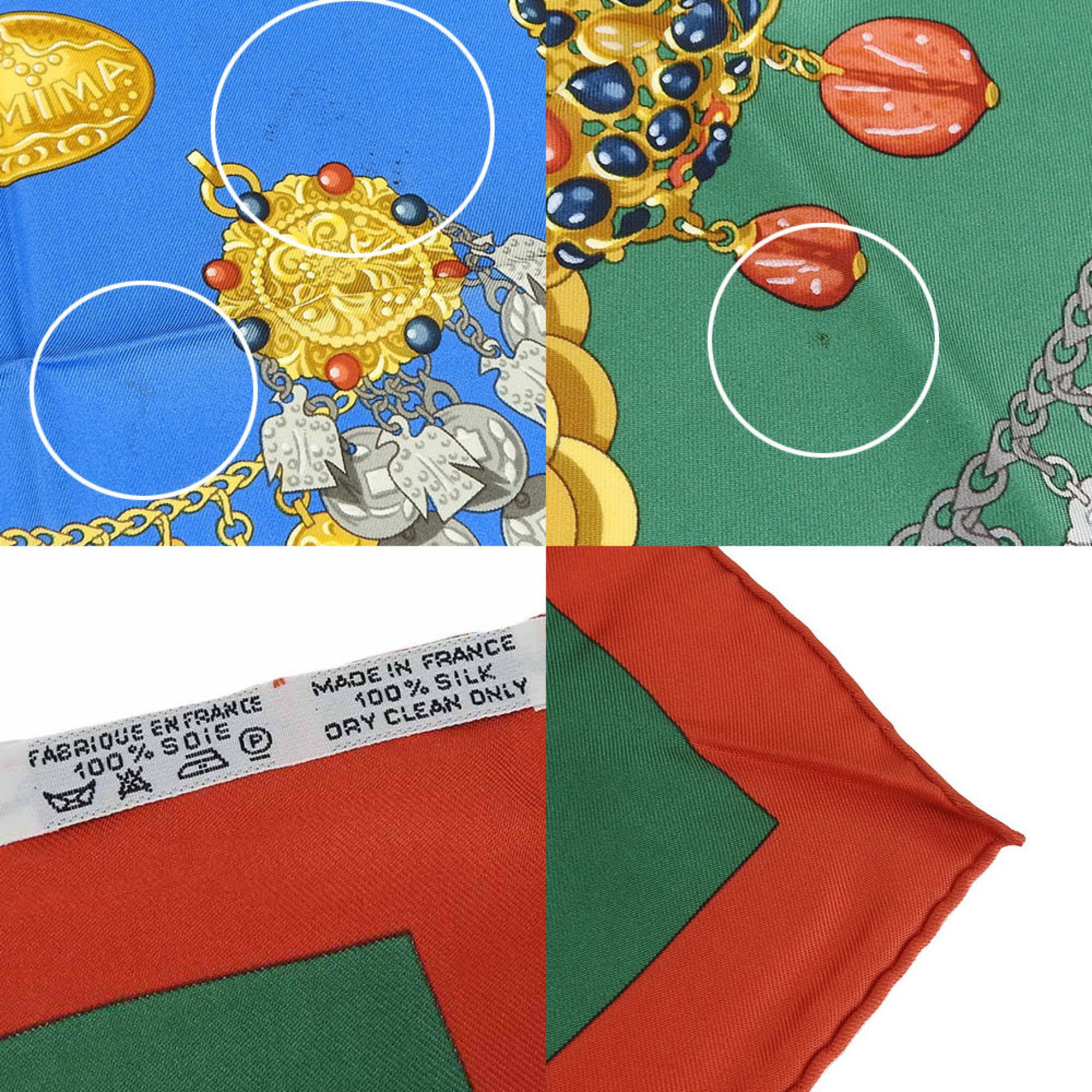 HERMES CARRE90 scarf 100% silk KOSMIMA space blue green red ladies