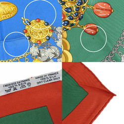 HERMES CARRE90 scarf 100% silk KOSMIMA space blue green red ladies