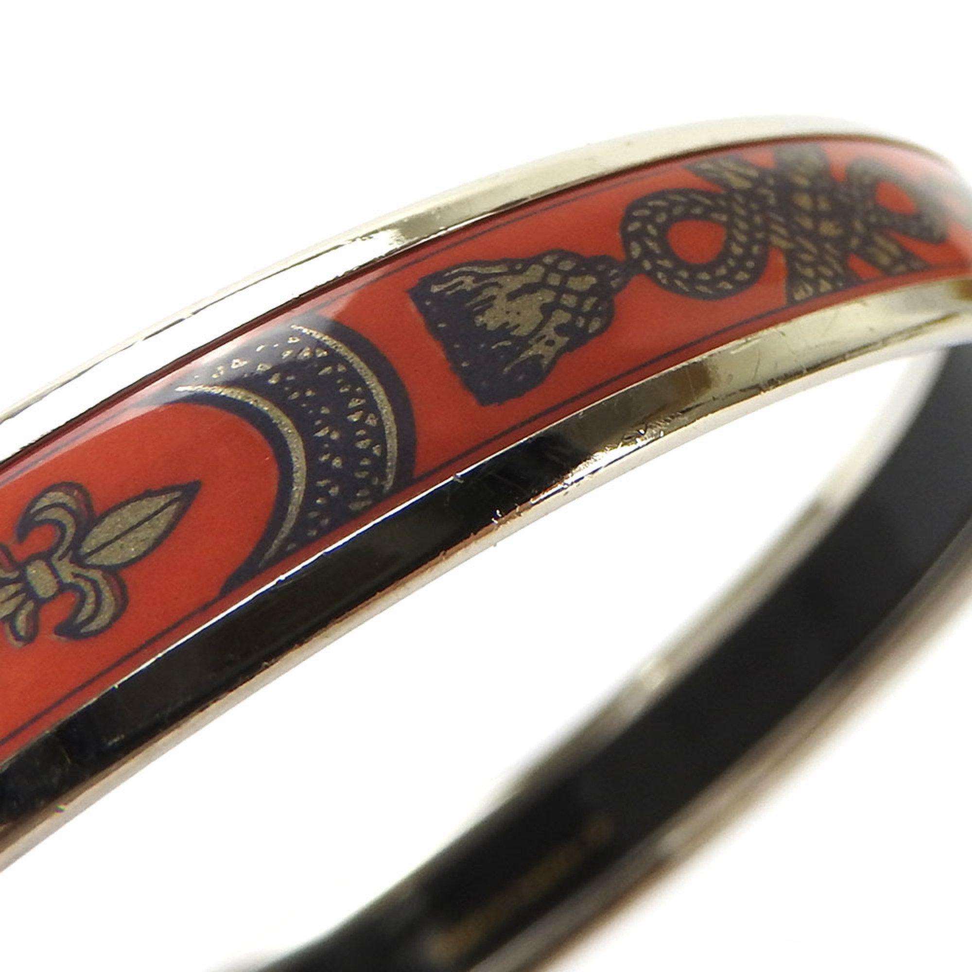 hermes enamel bangle bracelet accessories cloisonne silver red plated ladies