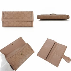 Gucci W long wallet bi-fold Guccisima GG pink beige leather ladies GUCCI 269970 Long Wallet Leather