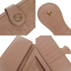 Gucci W long wallet bi-fold Guccisima GG pink beige leather ladies GUCCI 269970 Long Wallet Leather