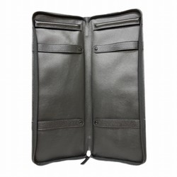 BVLGARI Black Leather Brand Accessories Necktie Case Men's