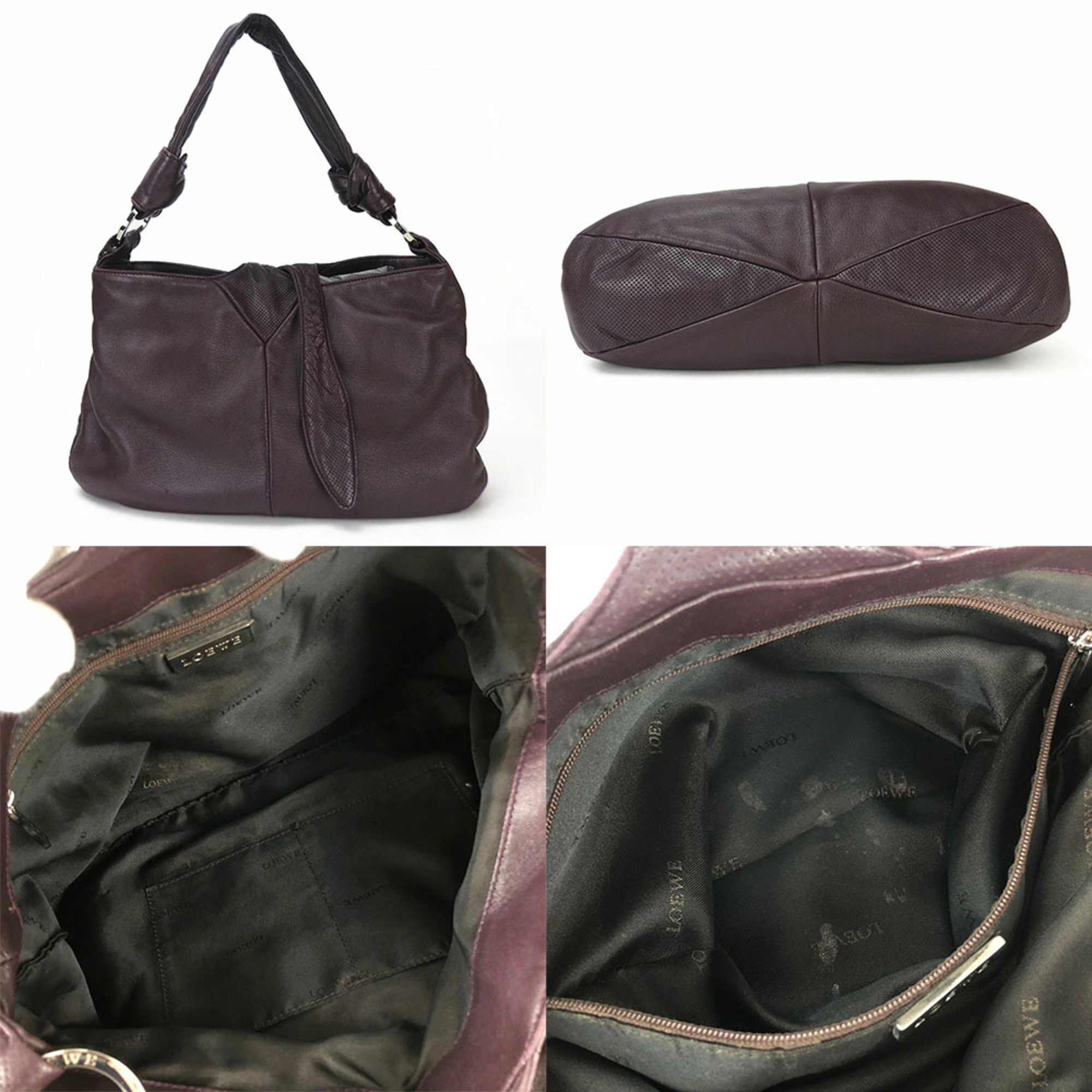 LOEWE one shoulder bag purple ladies leather shoulderbag