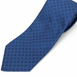 LOUIS VUITTON LV Monogram Tie 100% Silk Men's Accessories Blue