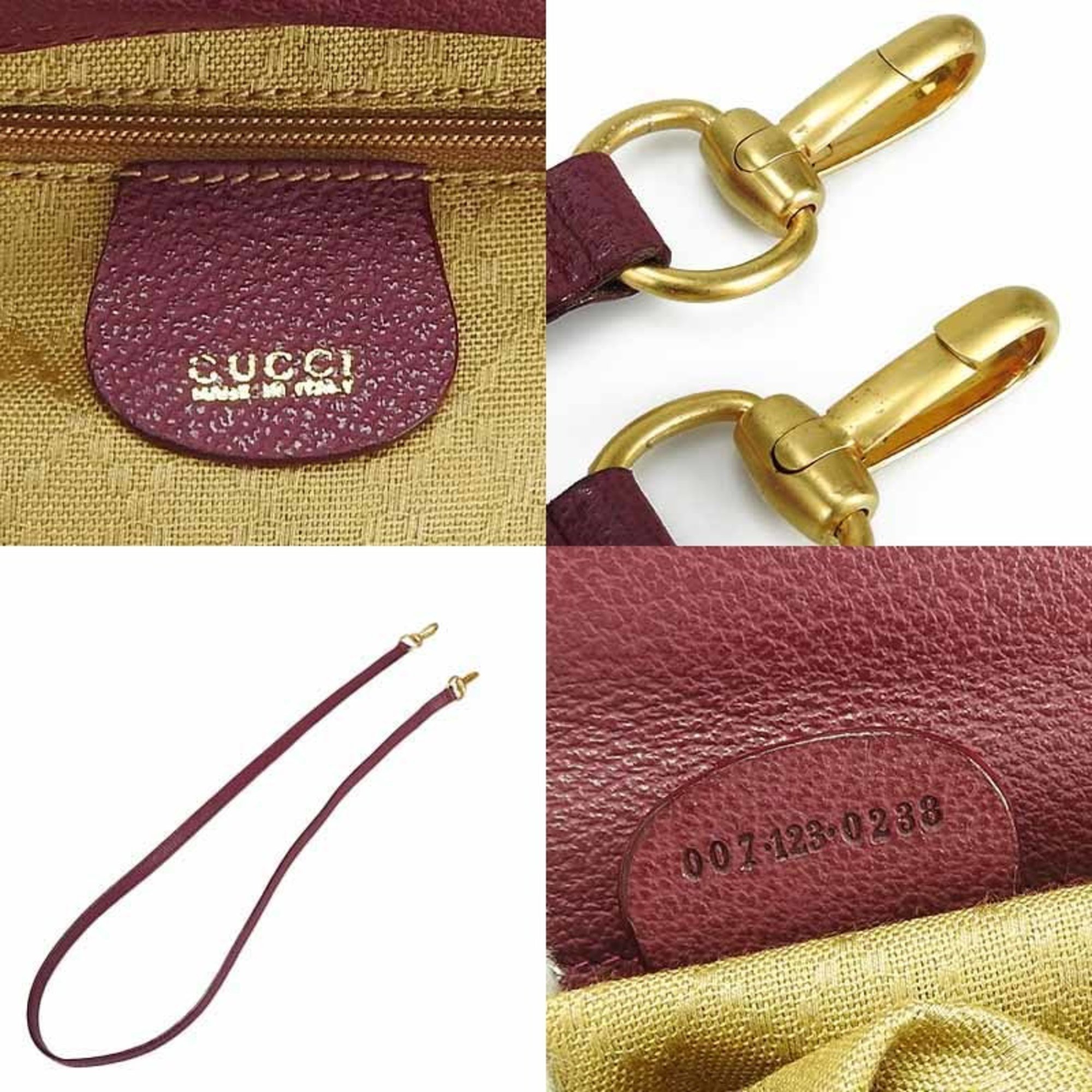 Gucci Hand Bag Leather Suede Bamboo Purple Women's 007.123.0238 GUCCI Mini