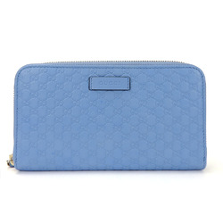 Gucci Round Long Wallet 449391 Guccisima Micro GG Light Blue Accessories Women's GUCCI zip around long wallet leather blue