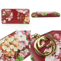 Gucci Round Long Wallet 409342 Blooms Flower Print Leather Red Zippy Accessories Women's GUCCI zip around