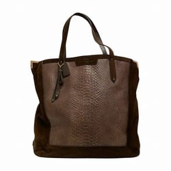 Coach COACH F33465 Suede Leather Brown Bag Tote Unisex