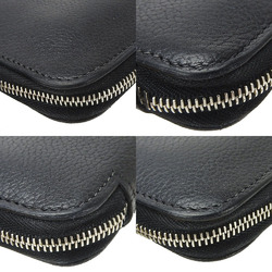 Hermes Round Long Wallet Azapp Classic Leather □J Engraved Black Accessories Men's Women's HERMES black