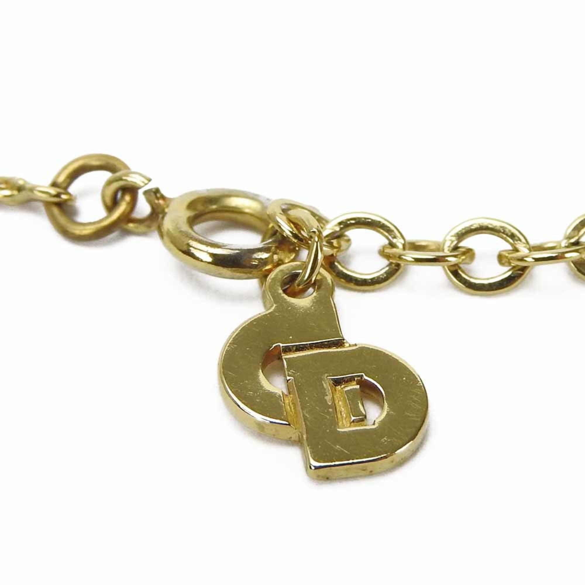Christian Dior Necklace Gold Pendant GP Plated Accessories Women's Neckless