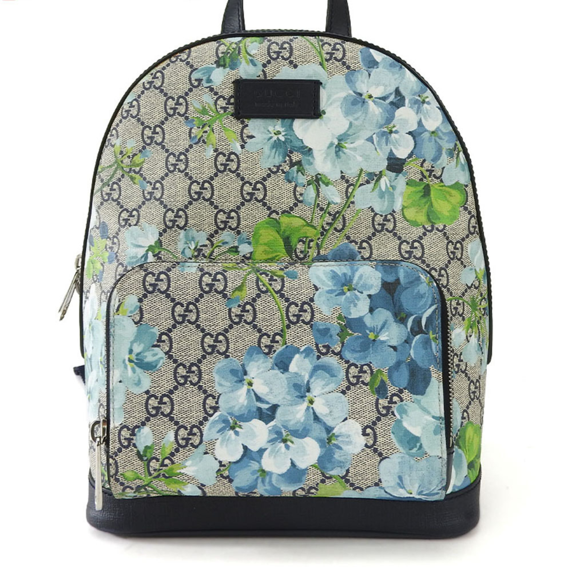 Gucci backpack rucksack 546327 GG blooms pattern leather beige navy blue GUCCI flour pvc