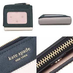 Kate spade bifold wallet compact WLRU5430 Cameron leather warm beige black ladies