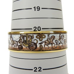hermes bangle bracelet enamel accessory carriage horse cloisonné gold light blue brown GP plated ladies accessories