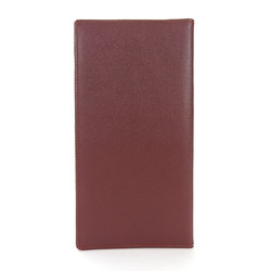 Cartier Must Do Bifold Long Billfold Card Wallet Line Leather Bordeaux Ladies long wallet leather bordeaux
