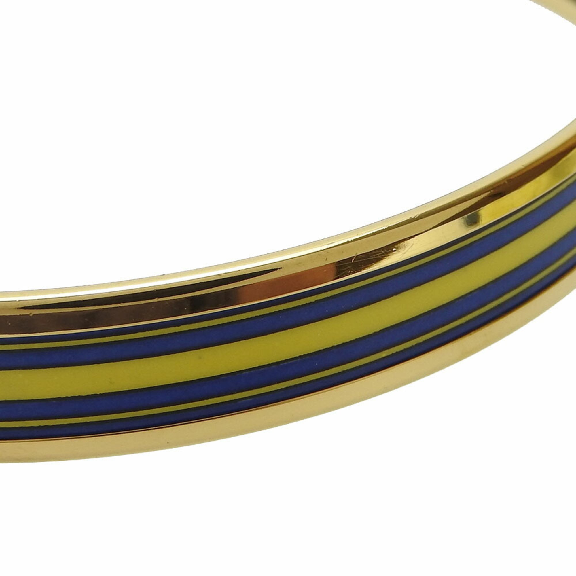 hermes bangle bracelet enamel accessory belt pattern cloisonne gold blue yellow plated ladies accessories