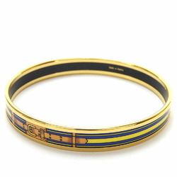 hermes bangle bracelet enamel accessory belt pattern cloisonne gold blue yellow plated ladies accessories