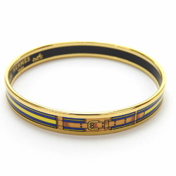 hermes bangle bracelet enamel accessory belt pattern cloisonne gold blue yellow plated ladies accessories