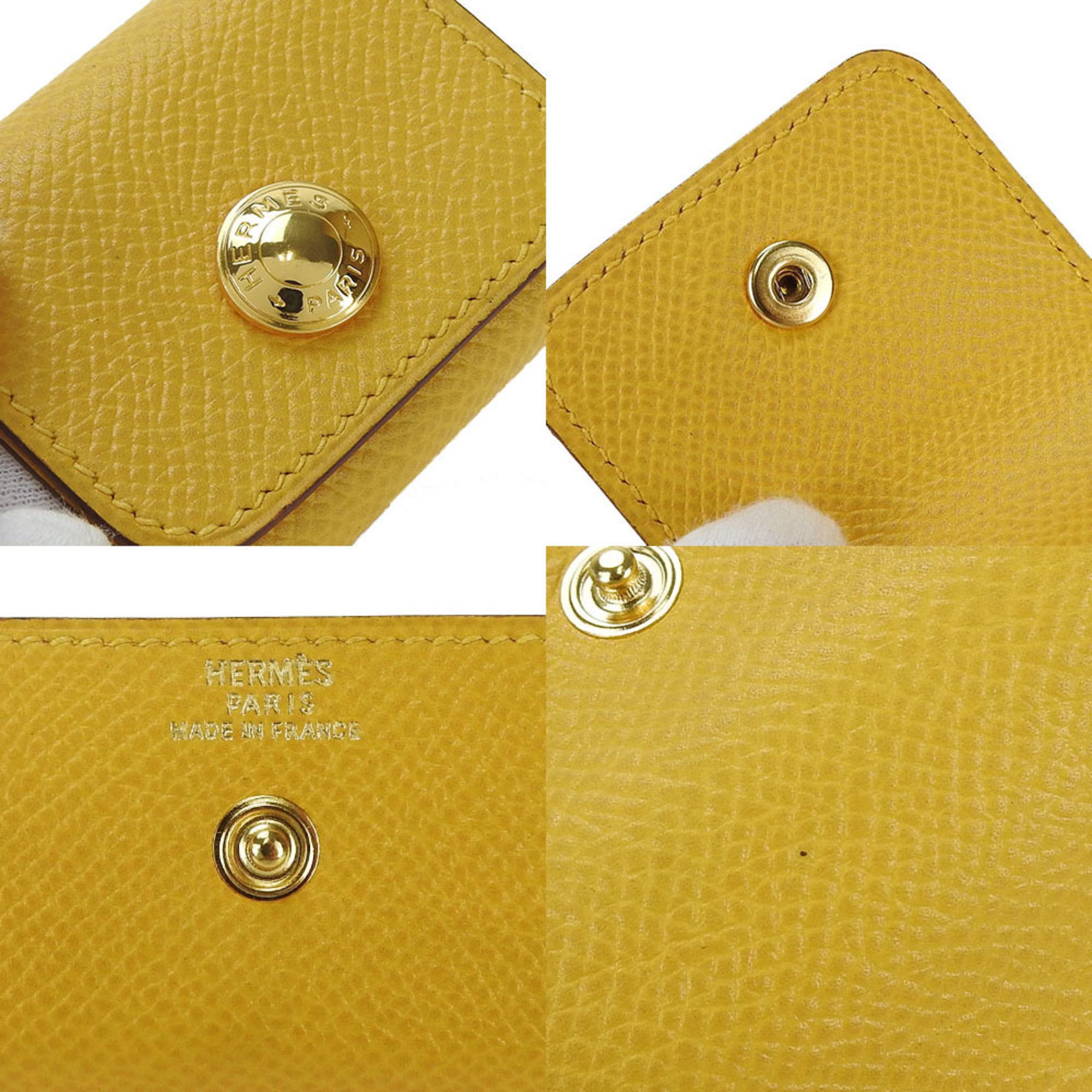 Hermes Memo Cover Sticky Note Alajif Post-it Case Epson Leather Yellow Accessories Women's HERMES yellow