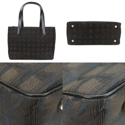 CHANEL PM New Line No. 9 Maron Brown Jacquard Nylon Leather Coco Mark Women's tote bag brown