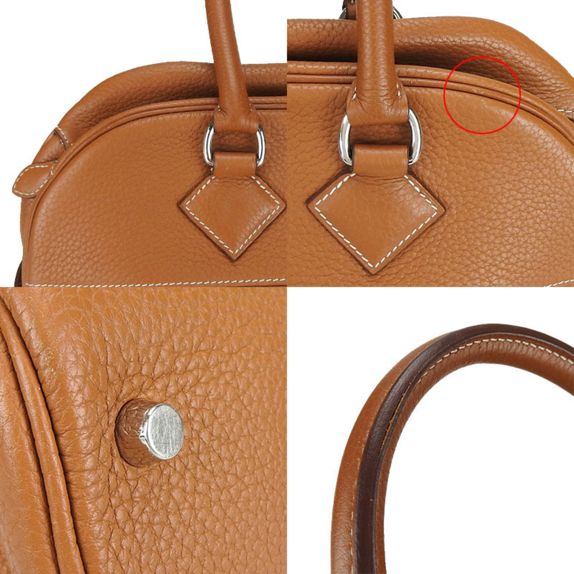 Hermes Handbag Taurillon Clemence Atlas 35 Gold □M Engraved Leather Women's HERMES Hand Bag