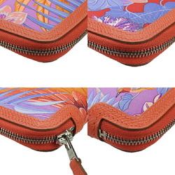 Hermes Socwar Multi Case HERMES Silk Epson Pink □R Engraved Zippy Zip Round Wallet Accessory
