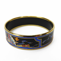 Hermes bangle enamel GP fan pattern cloisonne gold plated accessory bracelet ladies HERMES Accessories authentic