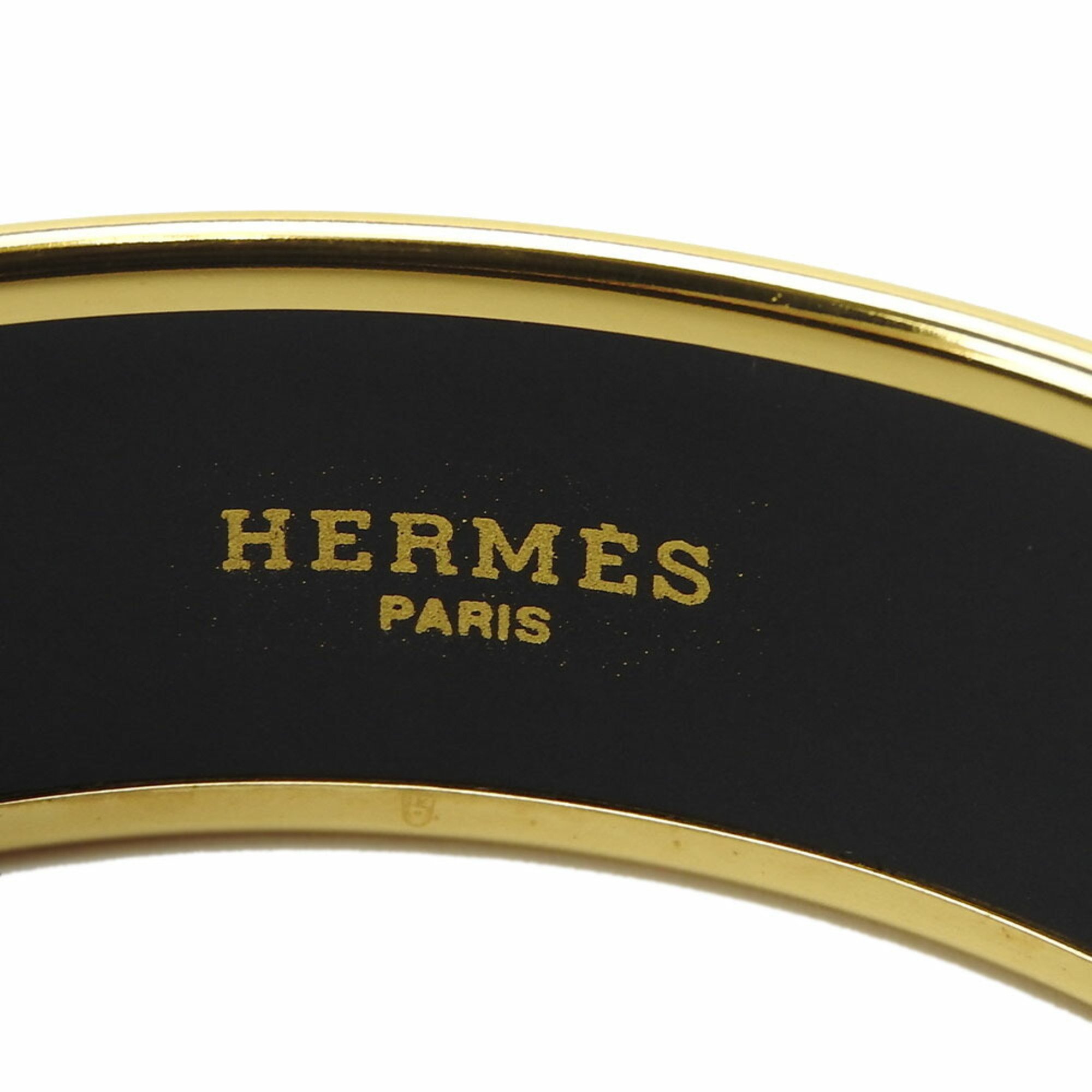 Hermes bangle enamel GP fan pattern cloisonne gold plated accessory bracelet ladies HERMES Accessories authentic