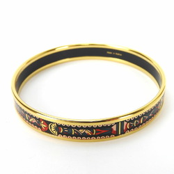 hermes enamel bangle bracelet accessory cloisonné gold black GP plated ladies accessories