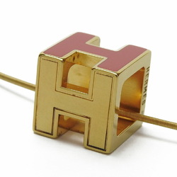 Hermes Necklace Cage de Ash H Cube Gold Pink GP Pendant Accessories Women's HERMES necklaceAccessories