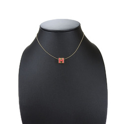 Hermes Necklace Cage de Ash H Cube Gold Pink GP Pendant Accessories Women's HERMES necklaceAccessories