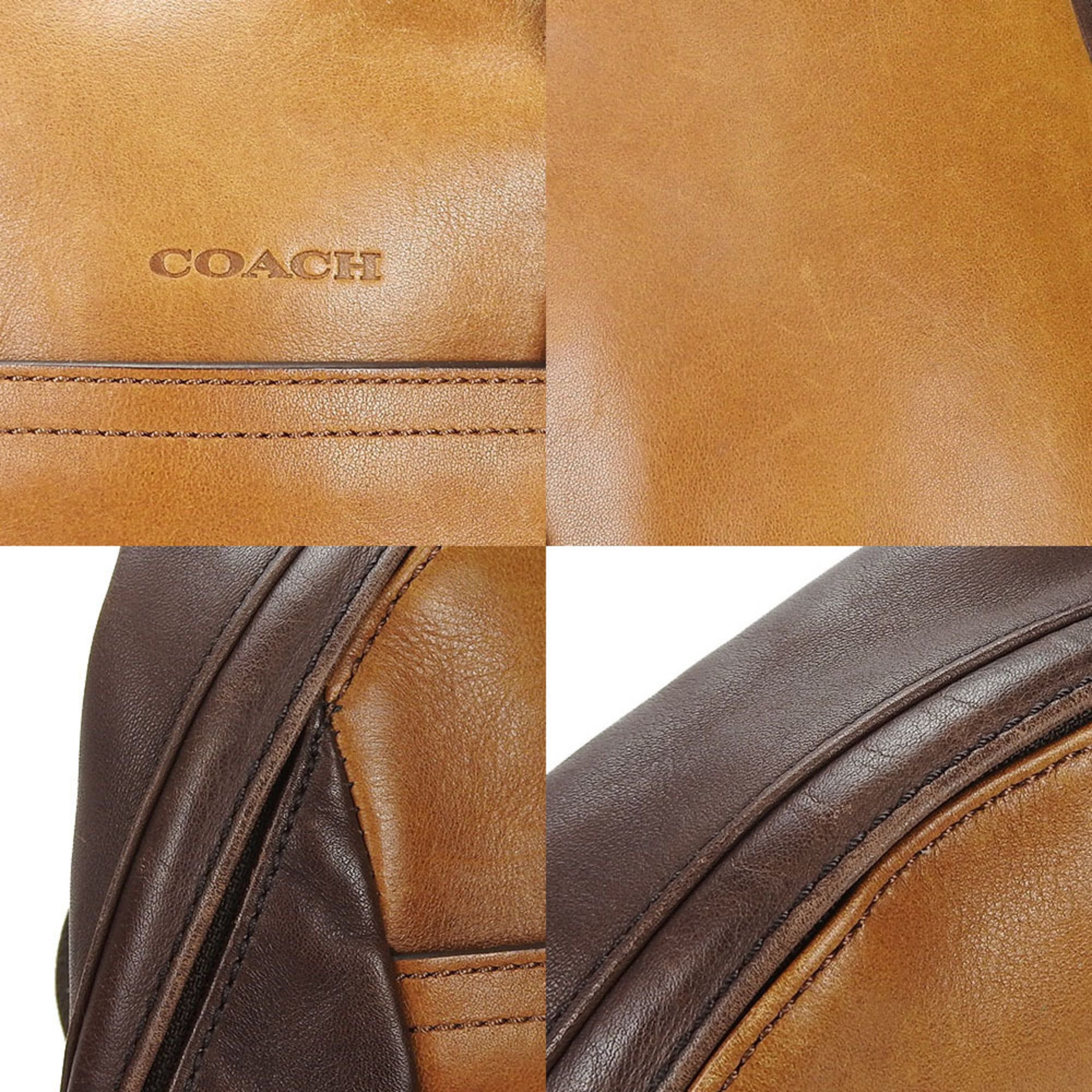 Coach body bag 70796 brown leather suede men's coach