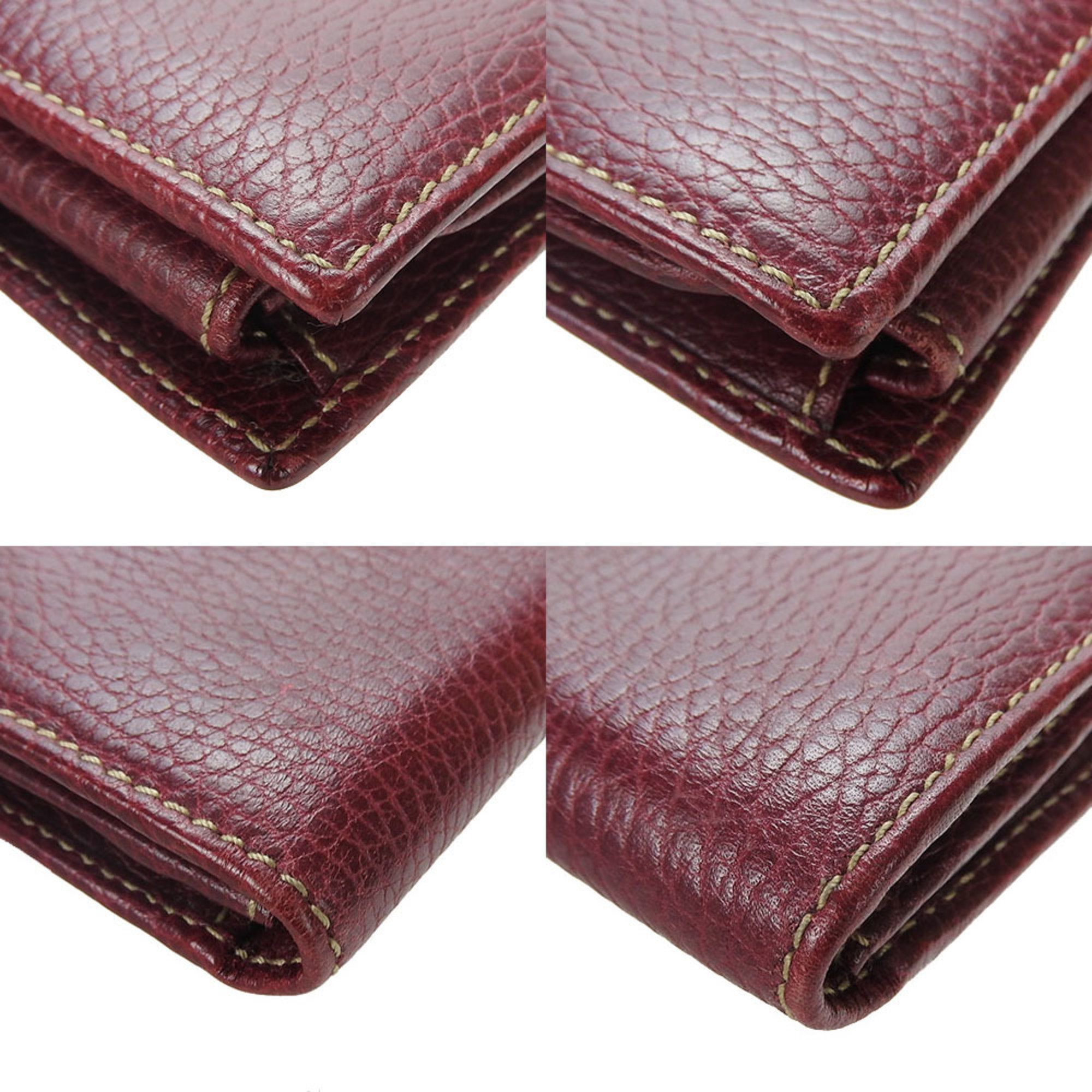 GUCCI Long Wallet 181668 Leather Bordeaux Women's Accessories bordeaux