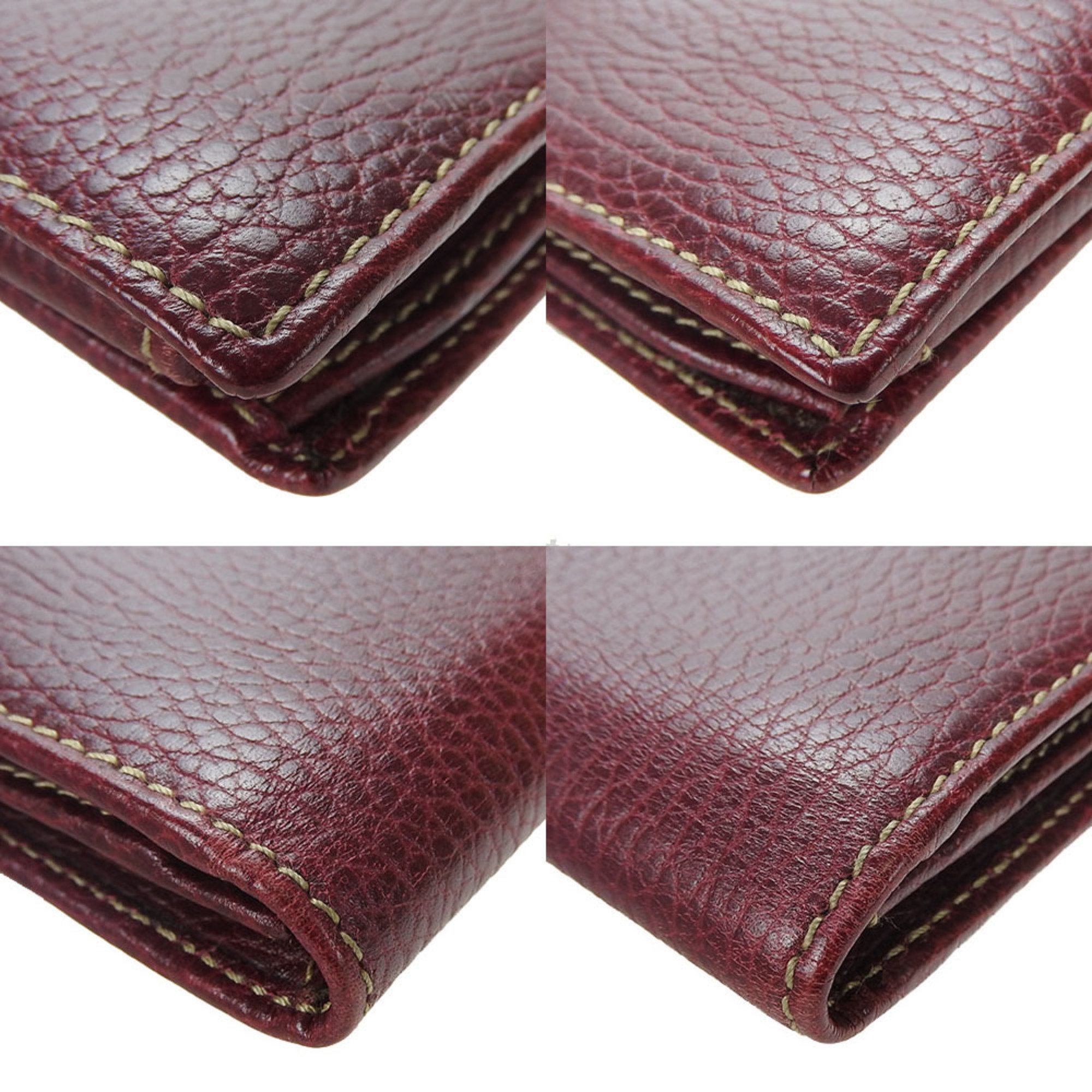 GUCCI Long Wallet 181668 Leather Bordeaux Women's Accessories bordeaux