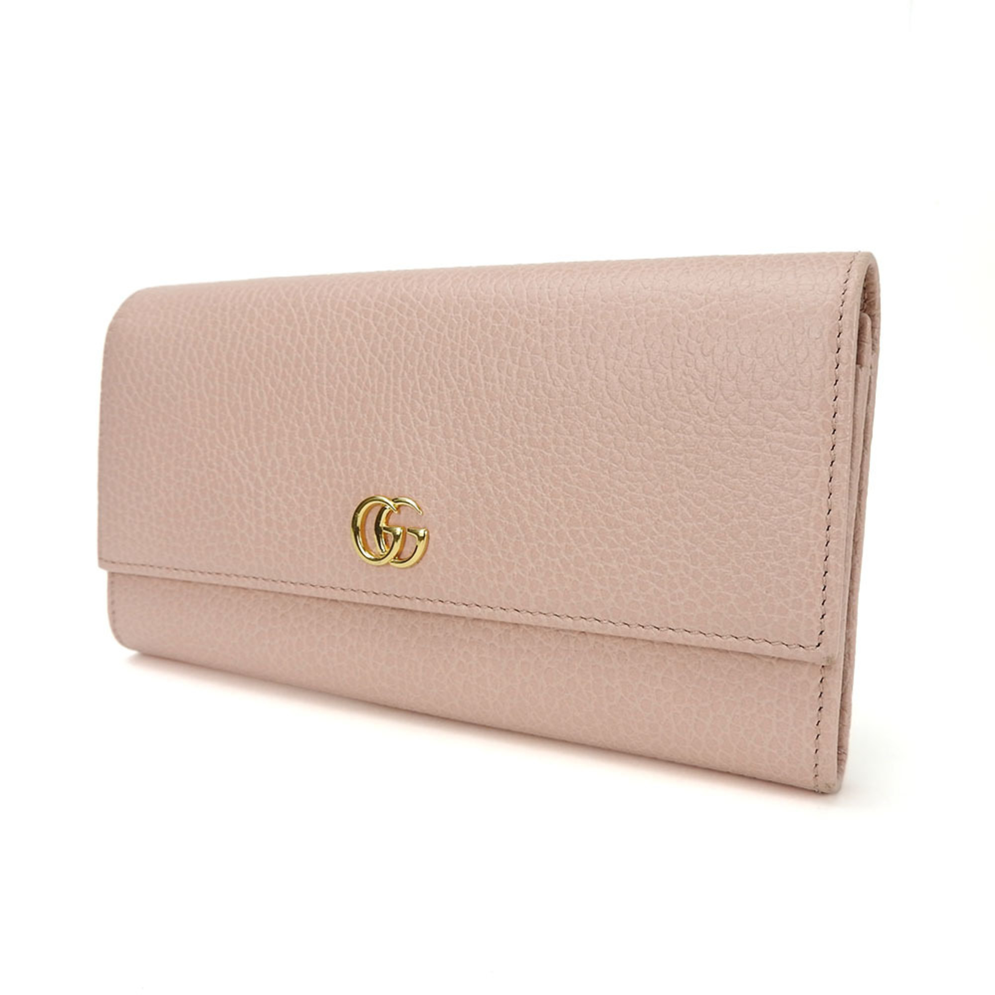 Gucci bi-fold long wallet 456116 GG Marmont leather pink accessory ladies GUCCI
