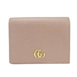 Gucci Bifold Wallet Compact 456126 GG Marmont Beige Accessories Women's GUCCI Leather beige gold