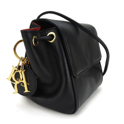 Christian Dior Shoulder Bag Leather Black Women's black