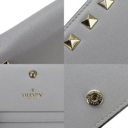 Valentino Garavani Bifold Wallet Compact QW1P0P39BOL Gray Rockstud Leather Ladies compact wallet leather gray