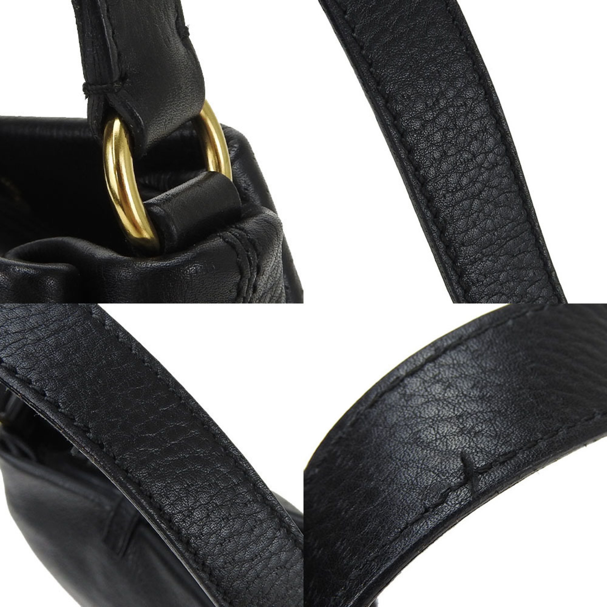 Salvatore Ferragamo one shoulder bag AF-21 5412 Gancini leather black chic ladies